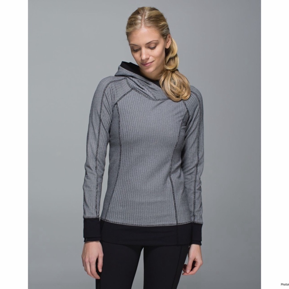 Lululemon Think Fast Hoodie Herringbone Size 6